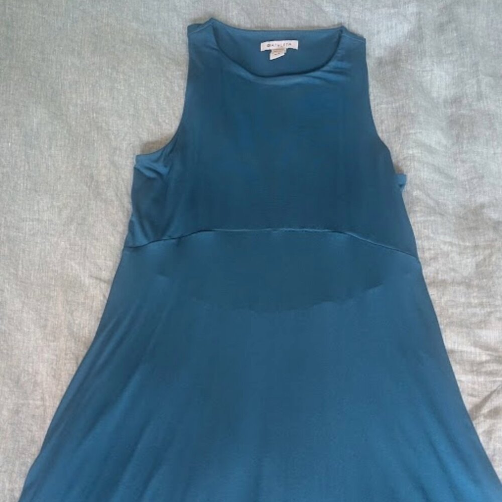 Athleta Sleeveless Midi Dress in Teal Blue - Size M
